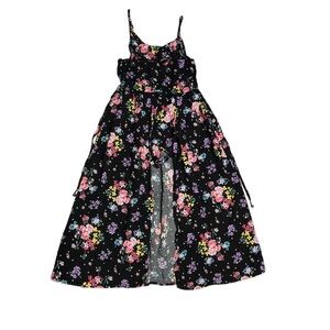 George Floral Black Kids Romper Dress